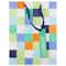 16" Green, Blue & Orange Check Print Gift Bag by Celebrate It™